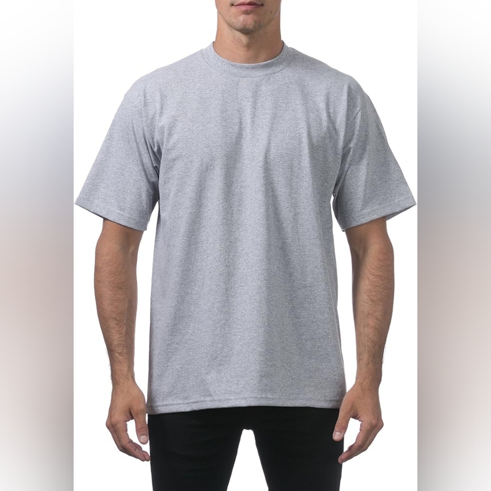 Pro Club Heavyweight Crew Neck T-Shirt in Heather Gray Size 3XL